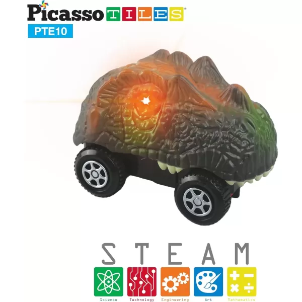 imagePicassoTiles 80 Piece Race Car Track Building Block Educational Toy Set Magnetic Tiles Magnet DIY Playset 2 Light Up Car STEM Learning Construction Kit HandEye Coordination Fine Motor Skill TrainingPTE10
