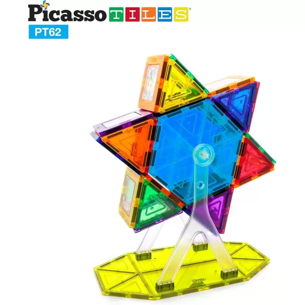 imagePicassoTiles Kids Toy Building Block Ferris Wheel Set LED Light Children Construction Kit Magnet Tiles Magnetic STEM Interlocking Playboard Educational Learning Stacking Blocks Brain Development PT6262pc
