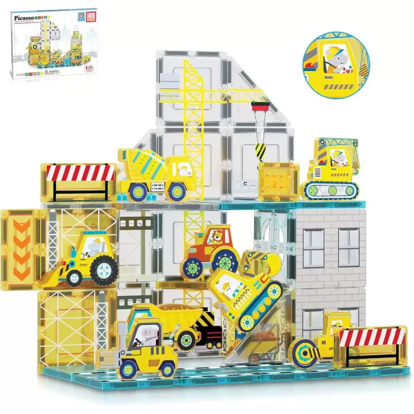 imagePicassoTiles Magnet Tile Building Block Safari Themed Set with 8 Compatible Magnetized Animal Action Figures Build Blocks Toddler Creativity Toys STEAM Educational Learning Skills Ages 3 PTQ12Safari Theme