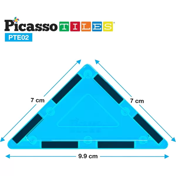 imagePicassoTiles Magnetic Building Block Large Square Shape Magnet Tiles Construction Toy STEM Learning Kit Educational Playset Playboard Pretend Play Stacking Blocks Child Brain Development PTE0912Pc R Triangle