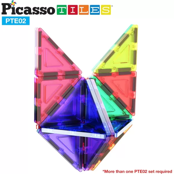imagePicassoTiles Magnetic Building Block Large Square Shape Magnet Tiles Construction Toy STEM Learning Kit Educational Playset Playboard Pretend Play Stacking Blocks Child Brain Development PTE0912Pc R Triangle