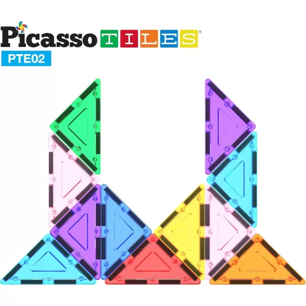 imagePicassoTiles Magnetic Building Block Large Square Shape Magnet Tiles Construction Toy STEM Learning Kit Educational Playset Playboard Pretend Play Stacking Blocks Child Brain Development PTE0912Pc R Triangle