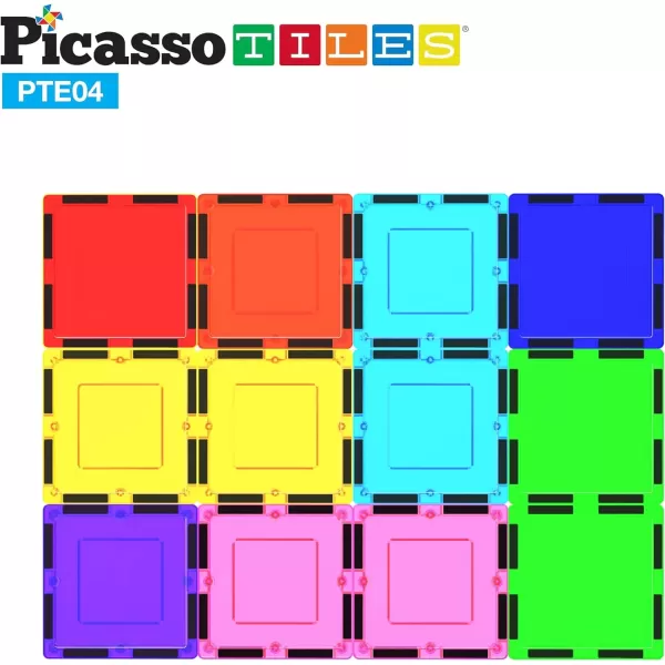 imagePicassoTiles Magnetic Building Block Large Square Shape Magnet Tiles Construction Toy STEM Learning Kit Educational Playset Playboard Pretend Play Stacking Blocks Child Brain Development PTE0912Pc Square