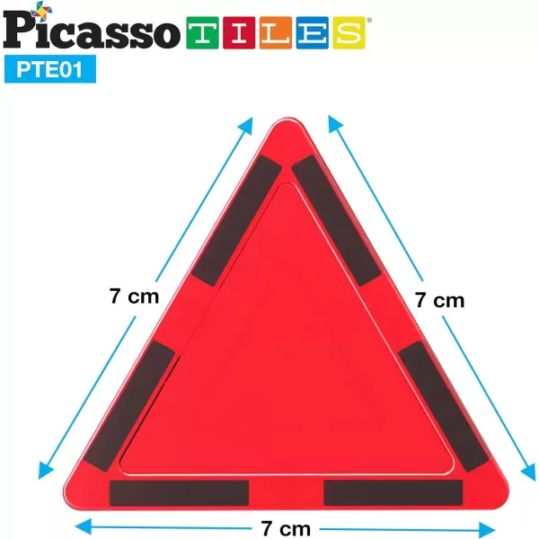 imagePicassoTiles Magnetic Building Block Large Square Shape Magnet Tiles Construction Toy STEM Learning Kit Educational Playset Playboard Pretend Play Stacking Blocks Child Brain Development PTE0912Pc E Triangle