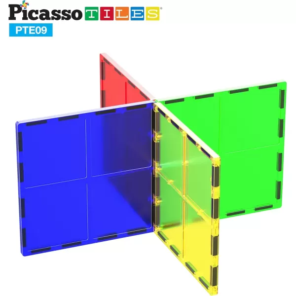 imagePicassoTiles Magnetic Building Block Large Square Shape Magnet Tiles Construction Toy STEM Learning Kit Educational Playset Playboard Pretend Play Stacking Blocks Child Brain Development PTE094Pc Large Square