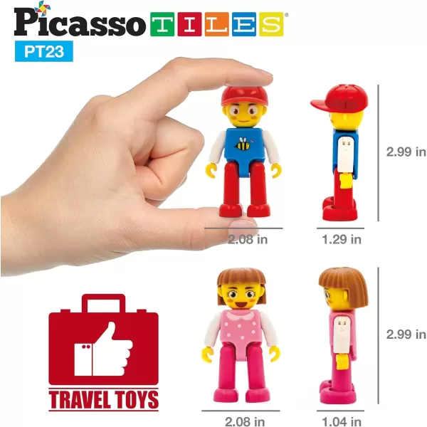 imagePicassoTiles Magnetic Car Play Set with Action Figures for Kids 3  STEM Building Block Vehicle Toy