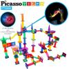 imagePicassoTiles Marble Run 150Piece Magnetic Tile Race Track Toy Play Set STEM Building ampamp Learning Educational Magnet Construction Kit Child Brain Development Toys Boys Girls Age 3 4 5 6 7 8 Years Old200 Piece