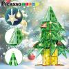 imagePicassoTiles 106 Piece Magnetic Tiles Light Up LED Christmas Tree Holiday Theme Construction Magnet Building Blocks Set STEM Learning Gifts Toys for Toddlers Boys Girls Child Kids Toy Educational Game
