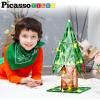 imagePicassoTiles 106 Piece Magnetic Tiles Light Up LED Christmas Tree Holiday Theme Construction Magnet Building Blocks Set STEM Learning Gifts Toys for Toddlers Boys Girls Child Kids Toy Educational Game
