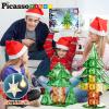 imagePicassoTiles 106 Piece Magnetic Tiles Light Up LED Christmas Tree Holiday Theme Construction Magnet Building Blocks Set STEM Learning Gifts Toys for Toddlers Boys Girls Child Kids Toy Educational Game