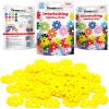 imagePicassoTiles Building Chips Interlocking Disc Construction Blocks in 12 Colors STEM Learning Early Education Toy Engineering Playset Child Brain Development for Toddlers Girls Boys Kids Age 3 PTF108Yellow Color