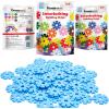 imagePicassoTiles Building Chips Interlocking Disc Construction Blocks in 12 Colors STEM Learning Early Education Toy Engineering Playset Child Brain Development for Toddlers Girls Boys Kids Age 3 PTF108Light Blue Color