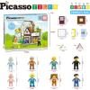 imagePicassoTiles Magnet Tile Building Block Family Homestead Doll House Theme Playset 8 Character Action Figures Double Sided Magnetic Tiles Printing STEM Education Learning Kit Toy Set Kids Ages 3 PTQ06