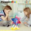 imagePicassoTiles Magnet Tile Building Blocks Ferris Wheel Amusement Rotating Accessory Kit Compatible with Full Sized Magnetic Tiles Construction Toy Set Education STEM Learning 3D Toddler Kid Age 3 PT09