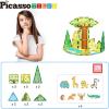 imagePicassoTiles Magnet Tile Building Blocks Forest Animal Themed Playset with 8 Character Action Figures Educational STEM Learning Construction Kit Pretend Play Magnetic Tiles Toddler Kids Ages 3 PTQ26Safari Themed