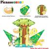 imagePicassoTiles Magnet Tile Building Blocks Forest Animal Themed Playset with 8 Character Action Figures Educational STEM Learning Construction Kit Pretend Play Magnetic Tiles Toddler Kids Ages 3 PTQ26Safari Themed