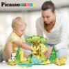 imagePicassoTiles Magnet Tile Building Blocks Forest Animal Themed Playset with 8 Character Action Figures Educational STEM Learning Construction Kit Pretend Play Magnetic Tiles Toddler Kids Ages 3 PTQ26Safari Themed