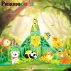 imagePicassoTiles Magnet Tile Building Blocks Forest Animal Themed Playset with 8 Character Action Figures Educational STEM Learning Construction Kit Pretend Play Magnetic Tiles Toddler Kids Ages 3 PTQ26Forest Animal Themed