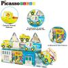 imagePicassoTiles Magnet Tile Building Blocks Forest Animal Themed Playset with 8 Character Action Figures Educational STEM Learning Construction Kit Pretend Play Magnetic Tiles Toddler Kids Ages 3 PTQ26Metro City Themed