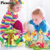 imagePicassoTiles Magnet Tile Building Blocks Forest Animal Themed Playset with 8 Character Action Figures Educational STEM Learning Construction Kit Pretend Play Magnetic Tiles Toddler Kids Ages 3 PTQ26Safari Animals Themed