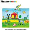 imagePicassoTiles Pete The Cat Board Game Puzzle Activity Play Book Magnet Mix and Match Cartoon Toy Playset with Storage Reusable Magnetic Figures Storytelling STEM Education Learning Kids Ages 3 PTC02