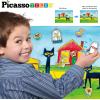 imagePicassoTiles Pete The Cat Board Game Puzzle Activity Play Book Magnet Mix and Match Cartoon Toy Playset with Storage Reusable Magnetic Figures Storytelling STEM Education Learning Kids Ages 3 PTC02