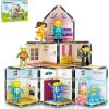 imagePicassoTiles Magnet Tile Building Block Family Homestead Doll House Theme Playset 8 Character Action Figures Double Sided Magnetic Tiles Printing STEM Education Learning Kit Toy Set Kids Ages 3 PTQ06