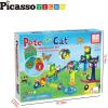 imagePicassoTiles 62 Piece Magnetic Marble Run Pete The Cat Marble Maze Marbles for Kids Race Track Toy Set Sensory Toys for Toddlers STEM Education Magnet Building Blocks Construction Tiles Boys Girls 3