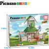 imagePicassoTiles Magnet Tile Building Blocks Ninja Dojo House Theme STEM Playset with 4 Character Action Figure Ninjas Weapon Accessories Magnetic Tiles Educational Toy Pretend Play Toddlers Ages 3 PTQ07