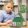 imagePicassoTiles Magnet Tile Building Blocks Ninja Dojo House Theme STEM Playset with 4 Character Action Figure Ninjas Weapon Accessories Magnetic Tiles Educational Toy Pretend Play Toddlers Ages 3 PTQ07