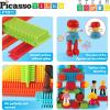 imagePicassoTiles 120PC Hedgehog Interlock Building Block  4 Family People Action Figures Expansion Set STEAM Learning ampamp Educational Playset for Preschool and Kindergarten Kids Pretend Play Toy for Kids