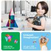 imagePicassoTiles 71pc Mini Diamond Series Winter Ice Theme Magnetic Tile Building Blocks 2 Character Action Figures Travel Size OnTheGo Magnet Construction Toy Set STEM Development Kit Ages 3 PTM71100pc