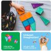 imagePicassoTiles 71pc Mini Diamond Series Winter Ice Theme Magnetic Tile Building Blocks 2 Character Action Figures Travel Size OnTheGo Magnet Construction Toy Set STEM Development Kit Ages 3 PTM71120pc