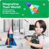 imagePicassoTiles 71pc Mini Diamond Series Winter Ice Theme Magnetic Tile Building Blocks 2 Character Action Figures Travel Size OnTheGo Magnet Construction Toy Set STEM Development Kit Ages 3 PTM7180pc