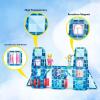 imagePicassoTiles 71pc Mini Diamond Series Winter Ice Theme Magnetic Tile Building Blocks 2 Character Action Figures Travel Size OnTheGo Magnet Construction Toy Set STEM Development Kit Ages 3 PTM7171pc Ice