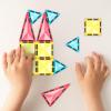 imagePicassoTiles 71pc Mini Diamond Series Winter Ice Theme Magnetic Tile Building Blocks 2 Character Action Figures Travel Size OnTheGo Magnet Construction Toy Set STEM Development Kit Ages 3 PTM7112pc