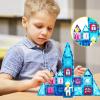imagePicassoTiles 71pc Mini Diamond Series Winter Ice Theme Magnetic Tile Building Blocks 2 Character Action Figures Travel Size OnTheGo Magnet Construction Toy Set STEM Development Kit Ages 3 PTM7171pc Ice