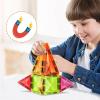 imagePicassoTiles 71pc Mini Diamond Series Winter Ice Theme Magnetic Tile Building Blocks 2 Character Action Figures Travel Size OnTheGo Magnet Construction Toy Set STEM Development Kit Ages 3 PTM7112pc