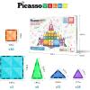 imagePicassoTiles 71pc Mini Diamond Series Winter Ice Theme Magnetic Tile Building Blocks 2 Character Action Figures Travel Size OnTheGo Magnet Construction Toy Set STEM Development Kit Ages 3 PTM7180pc