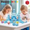 imagePicassoTiles Magnet Cube Winter Ice Themed Mix and Match Building Block Castle Construction Toy with 7 Magnetic Cubed Character Action Figures STEM Learning Education Sensory Pretend Play Age 3 PMC72