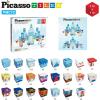 imagePicassoTiles Magnet Cube Winter Ice Themed Mix and Match Building Block Castle Construction Toy with 7 Magnetic Cubed Character Action Figures STEM Learning Education Sensory Pretend Play Age 3 PMC72