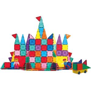 imagePicassoTiles 71pc Mini Diamond Series Winter Ice Theme Magnetic Tile Building Blocks 2 Character Action Figures Travel Size OnTheGo Magnet Construction Toy Set STEM Development Kit Ages 3 PTM71120pc