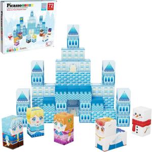 imagePicassoTiles Magnet Cube Winter Ice Themed Mix and Match Building Block Castle Construction Toy with 7 Magnetic Cubed Character Action Figures STEM Learning Education Sensory Pretend Play Age 3 PMC72