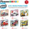 imagePicasso Cubes Magnetic Cube Puzzle 6in1 Vehicle Theme Pattern Magnet Brain Teaser Cubes Building Block 120 Pictures Toy Set Kids Ages 3 ampamp Up Preschool Children Promotes Problem PMC24Car