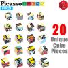 imagePicasso Cubes Magnetic Cube Puzzle 6in1 Vehicle Theme Pattern Magnet Brain Teaser Cubes Building Block 120 Pictures Toy Set Kids Ages 3 ampamp Up Preschool Children Promotes Problem PMC24Car