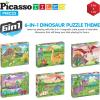 imagePicassoTiles Magnetic Cube Puzzle 6in1 Dinosaur Theme Pattern Magnet Brain Teaser Building Cubes 120 Pictures Toy Set Kids Ages 3 ampamp Up Preschool Children Promote Problem Solving Skills PMC23