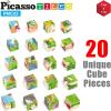 imagePicassoTiles Magnetic Cube Puzzle 6in1 Dinosaur Theme Pattern Magnet Brain Teaser Building Cubes 120 Pictures Toy Set Kids Ages 3 ampamp Up Preschool Children Promote Problem Solving Skills PMC23