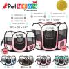 imagePET4FUN PN935 29quot Portable Pet Puppy Dog Cat Animal Playpen Yard Crates Kennel wPremium 600D Oxford Cloth ToolFree Setup Carry Bag Removable Security Mesh CoverShade 2 Storage PocketsPink