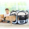 imagePET4FUN PN935 35quot Portable Pet Puppy Dog Cat Animal Playpen Yard Crates Kennel wPremium 600D Oxford Cloth ToolFree Setup Carry Bag Removable Security Mesh CoverShade 2 Storage PocketsBlue