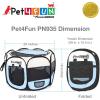 imagePET4FUN PN935 35quot Portable Pet Puppy Dog Cat Animal Playpen Yard Crates Kennel wPremium 600D Oxford Cloth ToolFree Setup Carry Bag Removable Security Mesh CoverShade 2 Storage PocketsBlue
